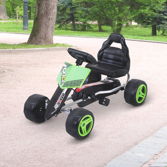Aosom Kids Pedal Go Cart For Toddlers Durable Pedal Go Kart Children Cars Racing Style Ride On Car Outdoor Racer Green | Aosom Canada