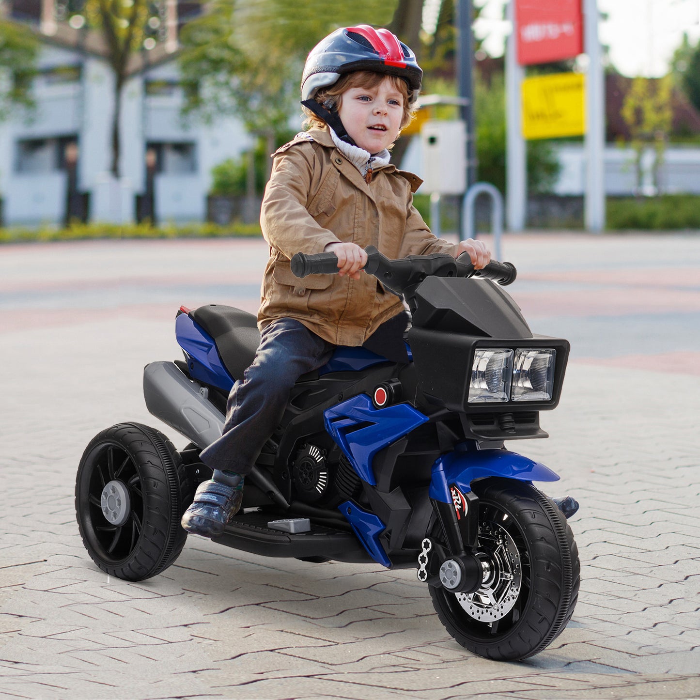Aosom Kids Electric Pedal Motorcycle Ride-On Toy 6V Battery Powered w/ Music Horn Headlights Motorbike for Girls Boy Blue | Aosom Canada
