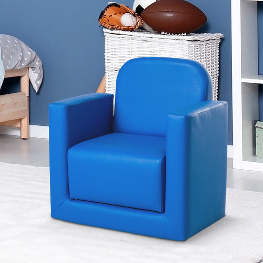 Qaba 2-in-1 Kids Table & Sofa Chair Set Convertible Multifunctional Toddler Children Armchair Activity Couch Boys Girls Furniture Blue | Aosom Canada