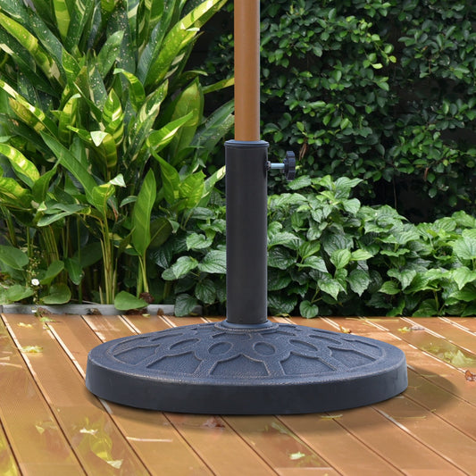 Outsunny Resin Round Patio Umbrella Stand Base Coated Pole Market Garden Umbrella Holder Parasol Holder Bronze | Aosom Canada