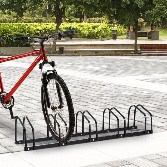 Bike Parking Stand Bicycle Stands & Storage Black 51.25"L x 13"W x 10.5"H Steel HOMCOM | Aosom Canada