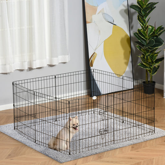 PawHut 24inch Foldable Metal Exercise Pet Playpen Yard Dog Puppy Kennel Cage 8 Panel | Aosom Canada