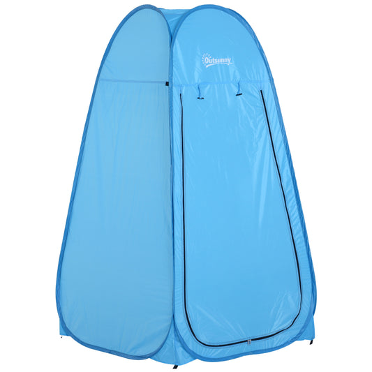 Outsunny Pop Up Camping Shower Tent Beach Toilet Portable w/ Carry Bag Blue | Aosom Canada