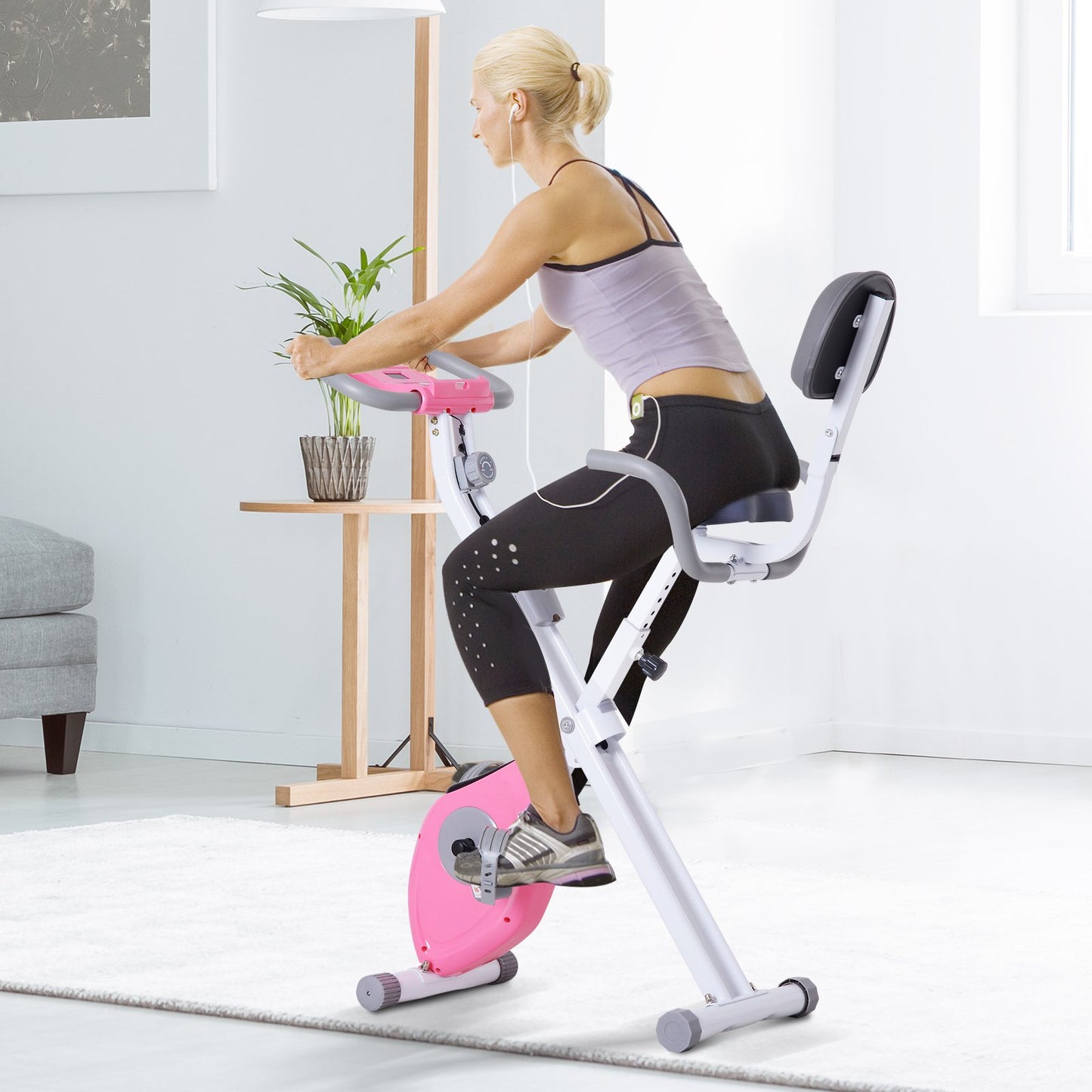 Soozier Indoor Magnetic Upright/ Recumbent Exercise Bike w/ Tablet Holder | Aosom Canada