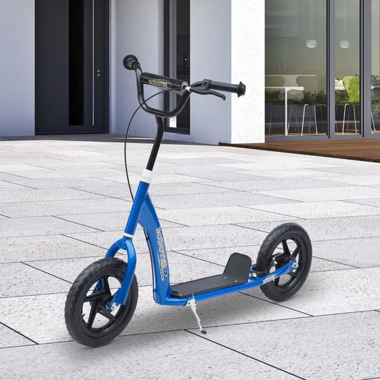 HomCom Adjustable Kids Pro Stunt Scooter Children Street Bike Bicycle Ride On w/ 12” Tire (Blue) | Aosom Canada