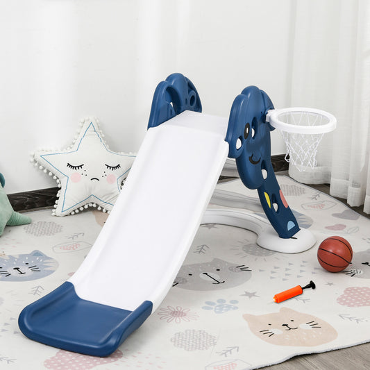 Qaba Kids Slide with Basketball Hoop Toddler Climber Freestanding Slider Playset Playground Slipping Indoor Outdoor Activity Center | Aosom Canada