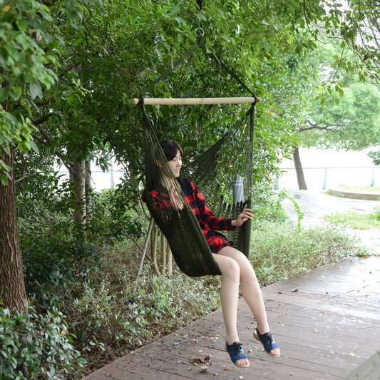Outsunny Woven Hammock Chair Nylon Hanging Swing Air Sky Portable | Aosom Canada
