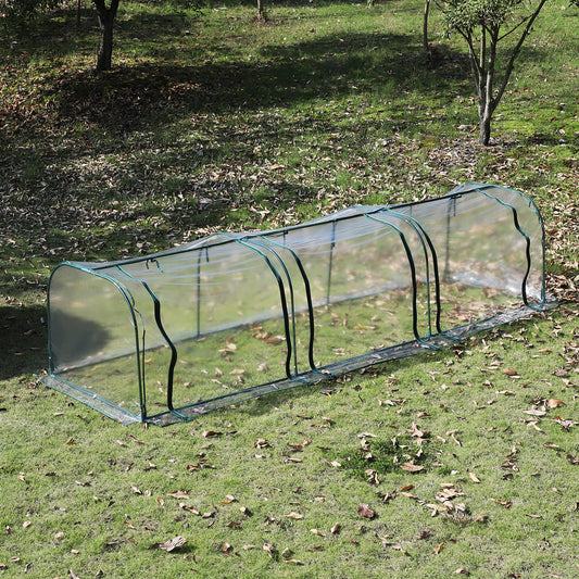 Outsunny Transparent PVC Tunnel Greenhouse Portable Steel Frame | Aosom Canada