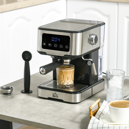 HOMCOM Espresso Machine with Milk Frother Wand, 15-Bar Pump Coffee Maker with 1.5L Removable Water Tank | Aosom Canada