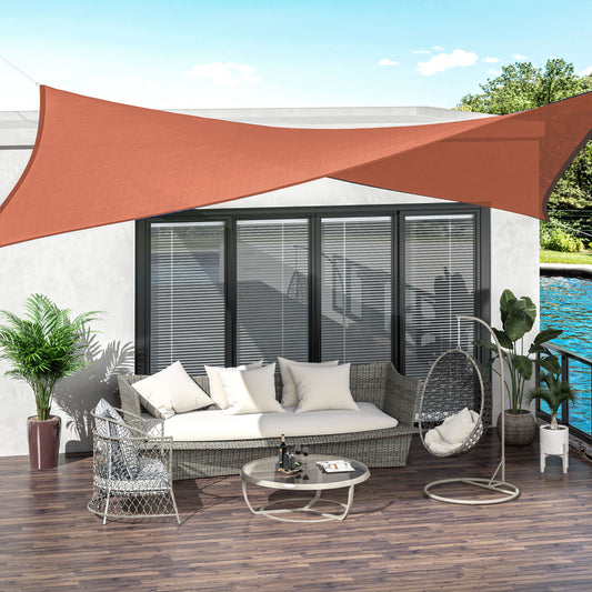 Outsunny Rectangle 13' x 20' Canopy Sun Sail Shade Garden Cover UV Protector Outdoor Patio Lawn Shelter with Carrying Bag (Rust Red) | Aosom Canada