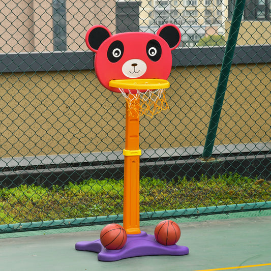 Qaba Kids & Toddler 2 in 1 Basketball Hoop with 2 Balls and Dart Board Adjustable Easy Score for Indoor Outdoor Children Sport Game Toy| Aosom Canada