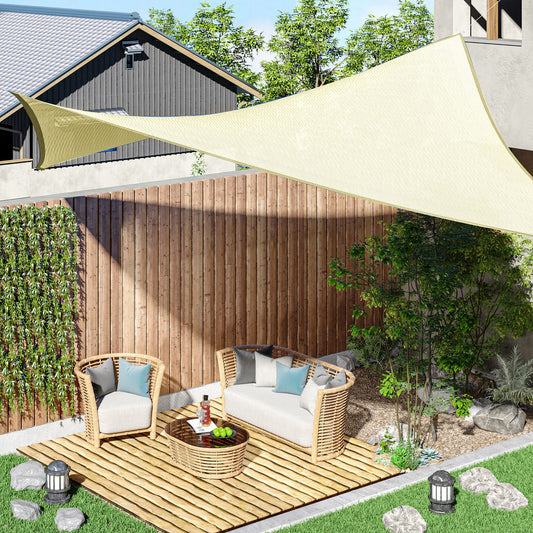 Outsunny Rectangle 10' x 13' Canopy Sun Sail Shade Garden Cover UV Protector Outdoor Patio Lawn Shelter w/ Carrying Bag (Cream White) | Aosom Canada
