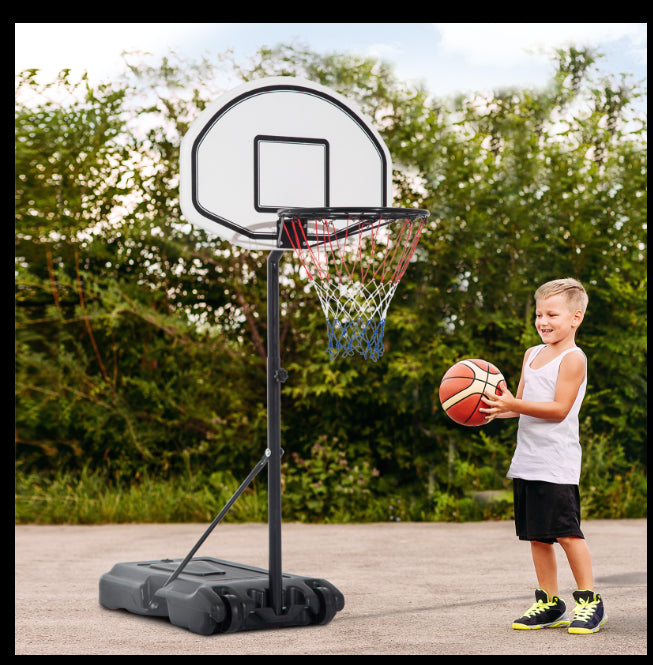 HOMCOM 63.5" Height Adjustable Basketball System Poolside Hoop Stand Portable with Wheels | Aosom Canada