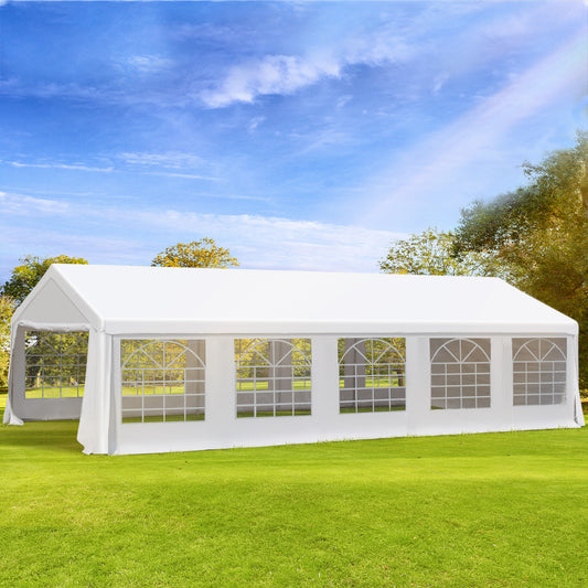 Outsunny 33'x20' Heavy Duty Steel Carport Garage Wedding Party Event Tent Shelter Gazebo Outdoor w/ Sidewalls Canopy Pavilion White | Aosom Canada