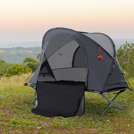 Outsunny Camping Tent Cot, Portable Off-Ground Tent Shelter w/ Self-Inflating Air Mattress and Carry Bag for 1 Person | Aosom Canada