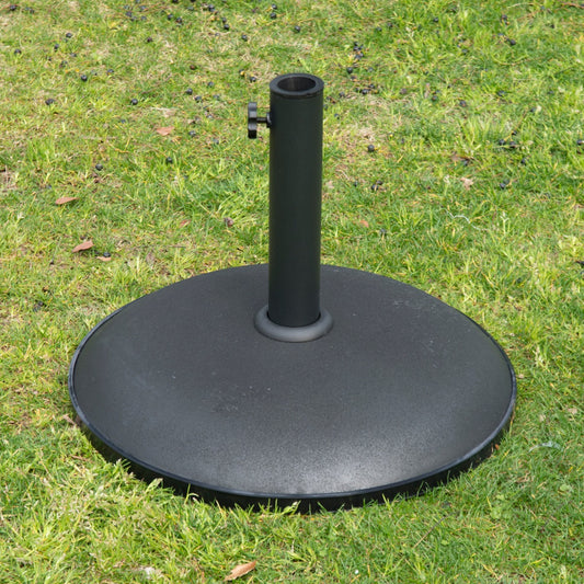 Outsunny 55 lbs Cement Umbrella Base Holder 20" Heavy Duty Round Parasol Stand for Patio, Outdoor, Backyard, Black | Aosom Canada