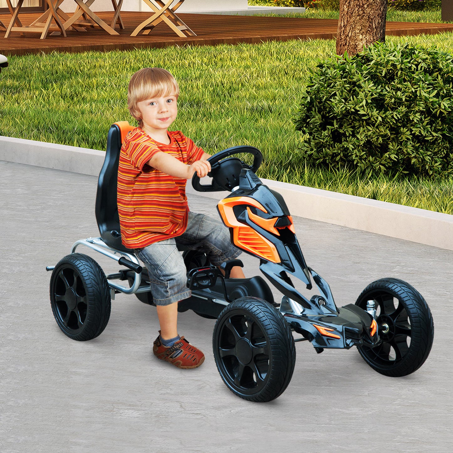 Aosom Kids Go Kart Pedal Powered Racer Children Toddlers Ride on Car Outdoor rfect Toys Gift for 3 Years Old Boys and Girls | Aosom Canada