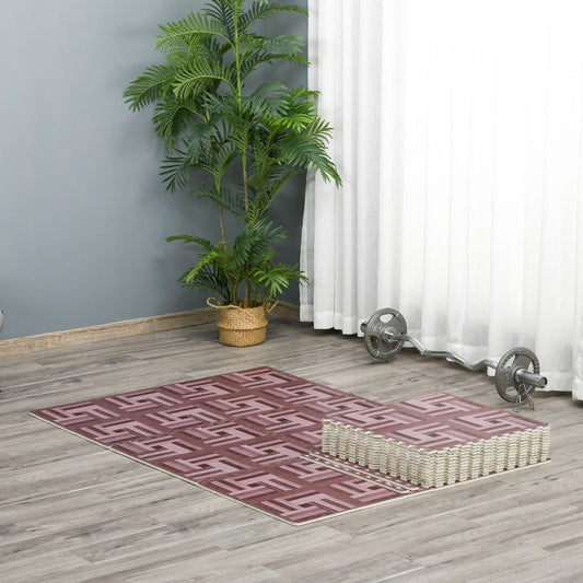 HOMCOM gyms mats Soft Foam Wood Grain EVA Interlocking Floor Mats 72 Square Feet Exercise Workout Mat for Kid Play 18pcs | Aosom Canada
