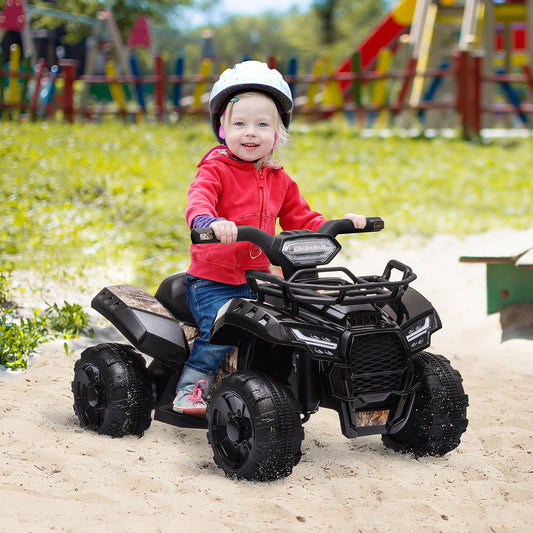 Aosom Kids Ride-on Four Wheeler ATV Car with Real Working Headlights, 6V Battery Powered Motorcycle for 18-36 Months, Black | Aosom Canada