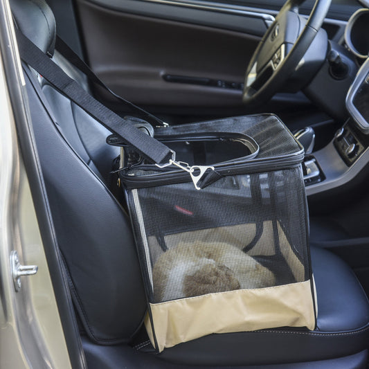 Pawhut Folding Pet Travel Carrier Car Dog Cat Safety Belt Portable Kennel | Aosom Canada