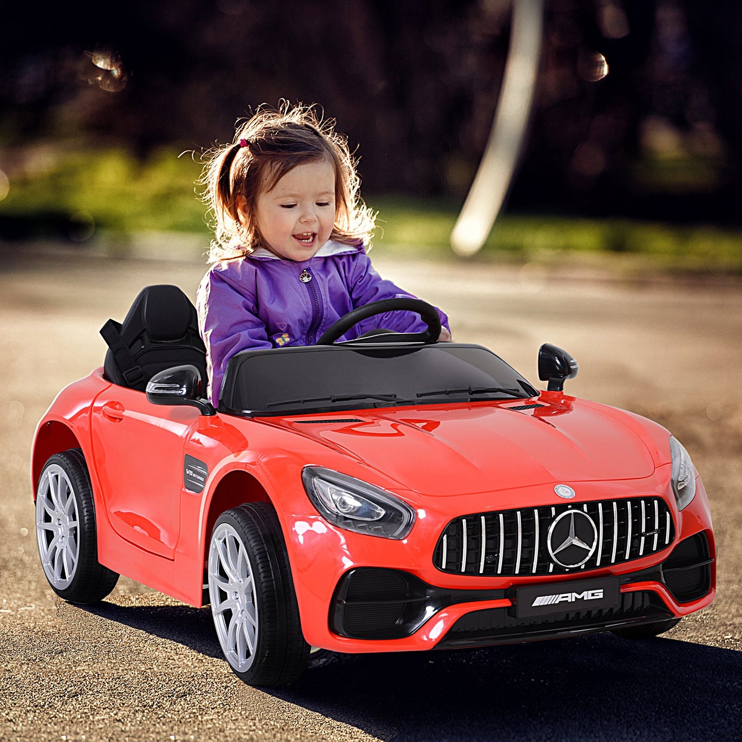 Aosom 12V Mercedes Kids Car Battery Ride On Car For Child 2 Seater Ride On Car With Parental Remote Control Red| Aosom Canada
