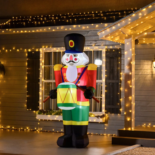 HOMCOM 8ft Christmas Inflatable Decoration with Soldier Playing Drums Easy Set-Up Blow UP Decoration for Holiday Yard | Aosom Canada