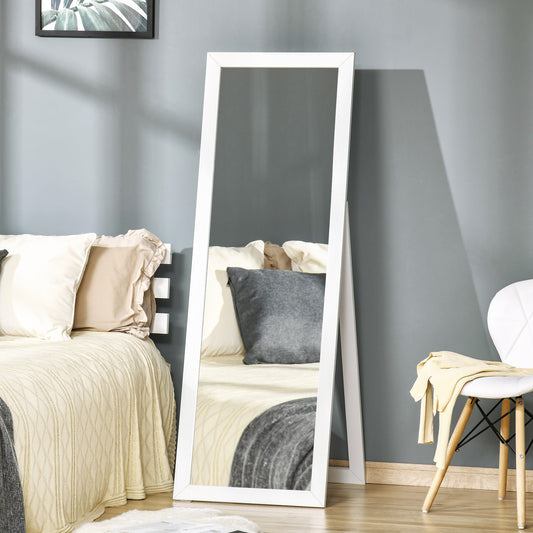 HOMCOM Full Length Mirror, Floor Standing Mirror, Dressing Mirror for Living Room, Bedroom, White | Aosom Canada