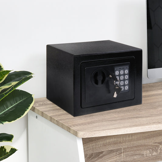 Homcom Home Safes Small Steel Digital Electronic Safe Box Wall Mount Security Case Cabinet Keypad Lock Home Office Hotel Black | Aosom Canada