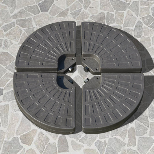 Outsunny 4-Piece Cantilever Offset Patio Umbrella Circular Base Stand w/Carry Handles  Water & Sand Filled | Aosom Canada