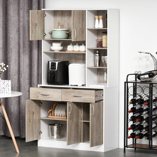 HOMCOM Kitchen Buffet with Hutch Multi Storage Cupboard Cabinet Server Sideboard  Bookcase with Drawers for Living Room | Aosom Canada