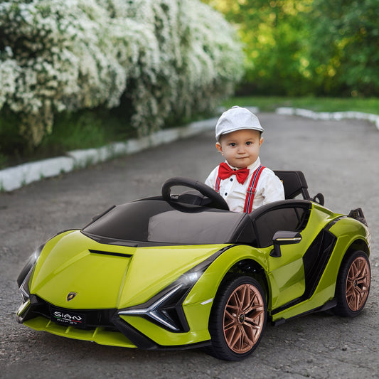 Aosom Compatible 12V Battery-powered Kids Electric Ride On Car Lamborghini SIAN with Parental Remote Control for 3-5 Years Old Green | Aosom Canada