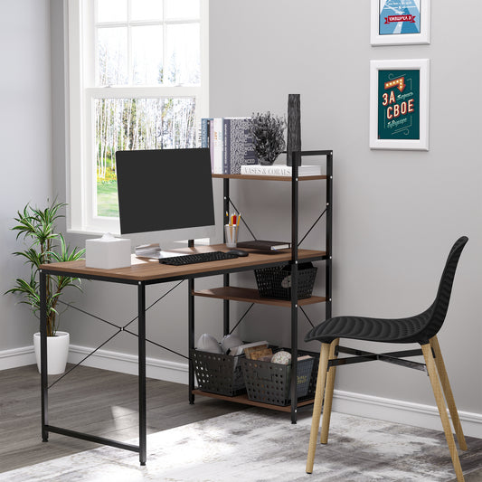 HOMCOM Computer Desk Workstation Home Office Use Walnut