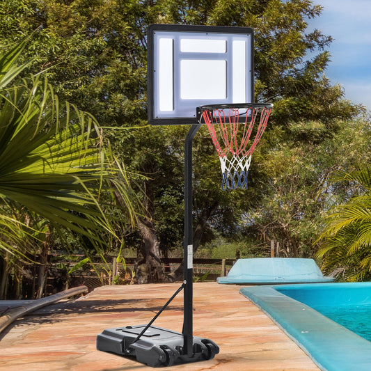 Soozier Basketball Stand Adjustable Basketball Hoop Backboard Wheels For Kids Adults Indoor Outdoor | Aosom Canada