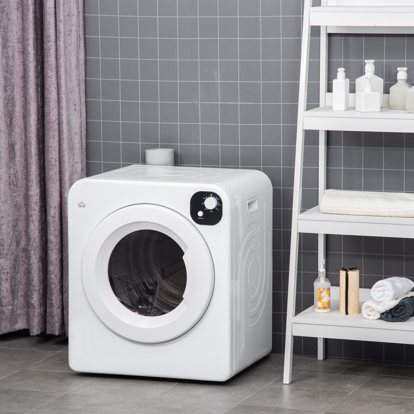 HOMCOM Compact Laundry Dryer Machine, 1300W, 13lbs Electric Portable Clothes Dryer with 7 Drying Modes, White | Aosom Canada