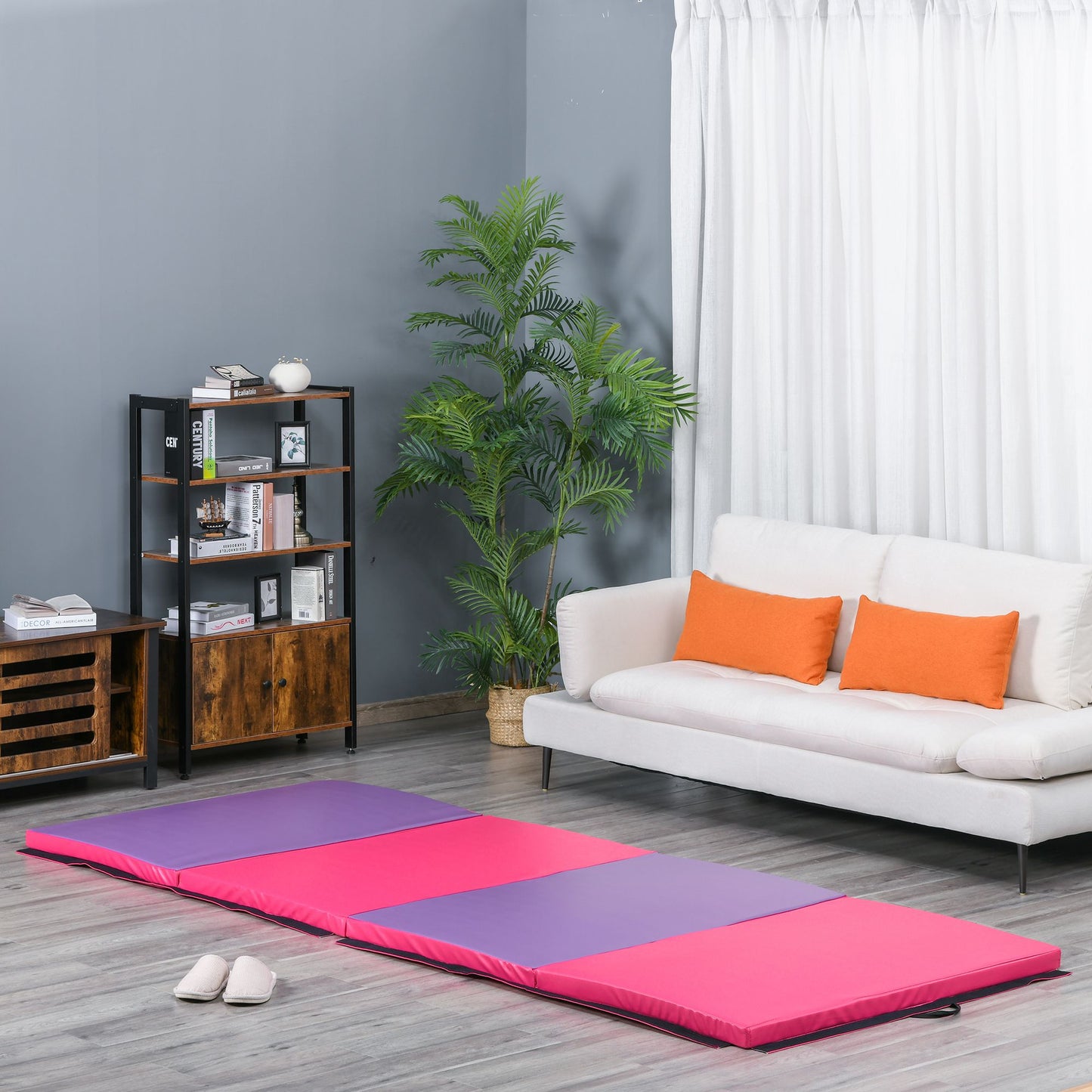 Soozier Gym Exercise Mat Gymnastics Mat Tapis De Gym Folding Panel Yoga Fitness Home Aerobics Equipment | Aosom Canada