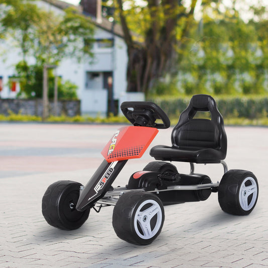 Aosom Kids Pedal Go Cart For Toddlers Durable Pedal Go Kart Children Cars Racing Style Ride On Car Outdoor Racer Red | Aosom Canada