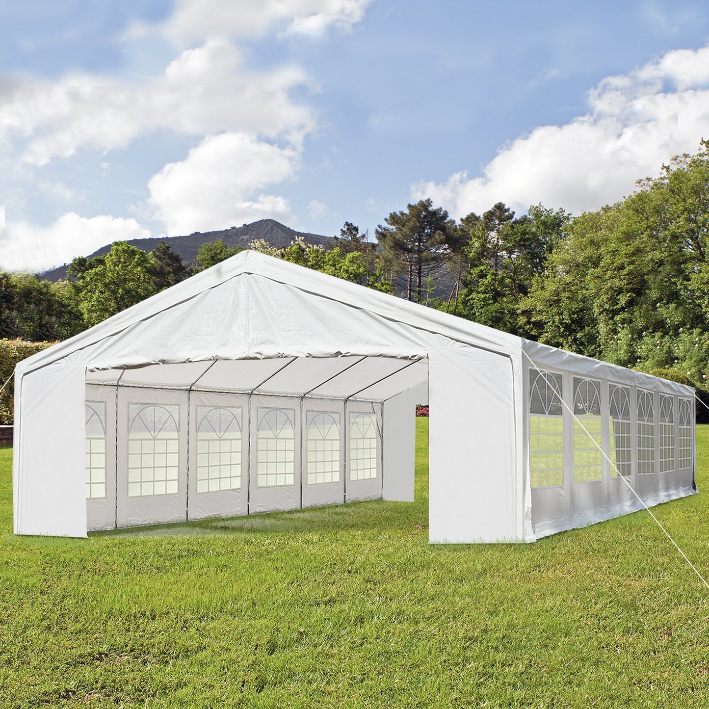 Outsunny 40' x 20' Large Outdoor Party Event Tent Patio Gazebo Canopy with Removable Sidewall, White | Aosom Canada