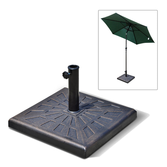 Outsunny 20" Square Patio Umbrella Base Outdoor Resin Parasol Stand Market Umbrella Holder Deck Bronze | Aosom Canada