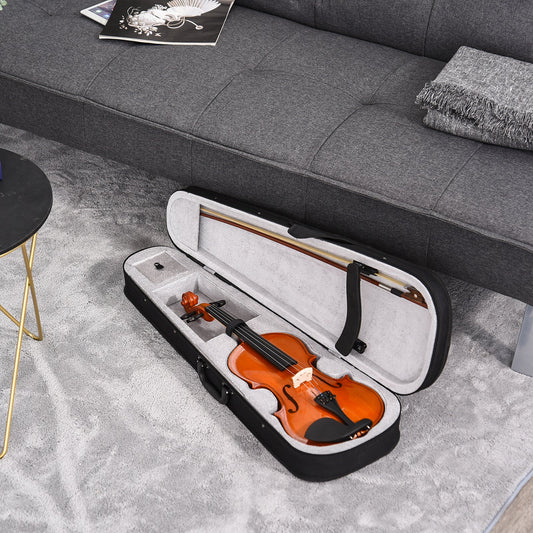 HOMCOM 4/4 Violin Maple Wood Full Set of Accessories Storage Box, Orange | Aosom Canada