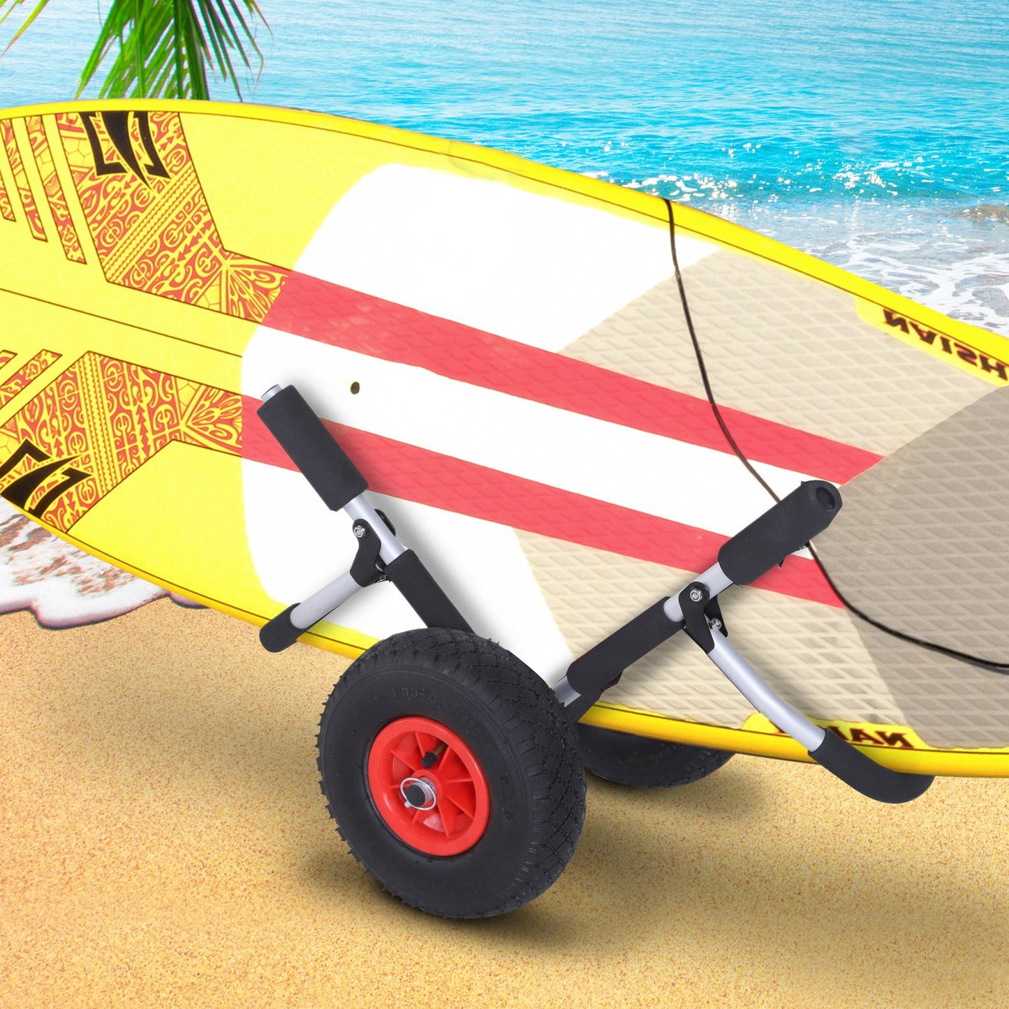 Outsunny Surfboard Trolley Foldable Surfboards Cart Rolling Cart for SUPs Easy Transport | Aosom Canada