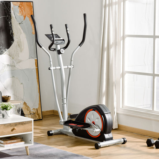 Soozier Magnetic Cardio Workout Exercise Bike Cross Trainer with 8 Level Resistance, LCD Digital Monitor, Phone Holder, for Home Office | Aosom Canada