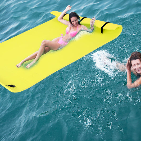 Soozier 16.4FT Floating Water Mat Float Pad Used in Lake Pool Water Beach Sea Ocean for Adults and Kids Yellow | Aosom Canada