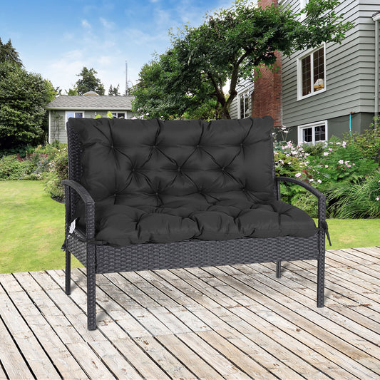 Outsunny Garden Bench Cushion w/ Backrest, Non-Slip 2 Seater Thick Pad, Swing Chair Mat Replacement, 39.25" x 38.5" | Aosom Canada