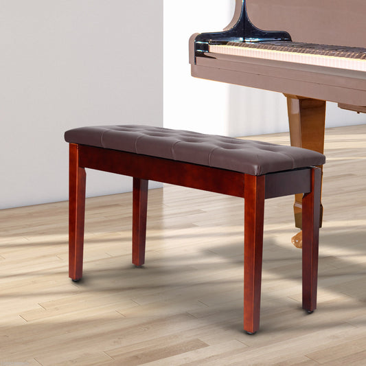 HOMCOM 30" piano chair Padded storage bench patio Artist Keyboard Seat Faux Leather Brown | Aosom Canada