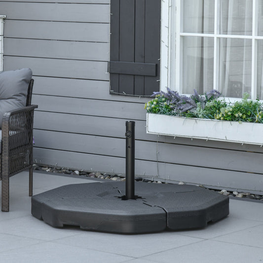 Outsunny 4 Pcs Umbrella Base Square Stand Cantilever Offset Patio Umbrella Weights w/Easy-Fill Spouts for Water or Sand, Black | Aosom Canada