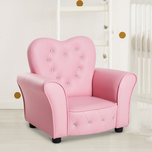 Qaba Kids Mini Princess Sofa Chair Toddler Children Upholstered Tufted Armchair Activity Couch Reclining Seat Boys Girls Furniture Pink | Aosom Canada