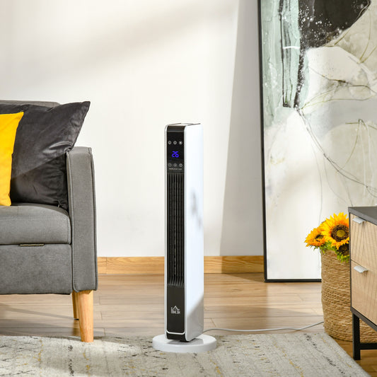 HOMCOM Ceramic Tower Heater, Oscillating Space Heater with Remote Control, Timer, Tip-Over & Overheat Protect, 750W/1500W | Aosom Canada