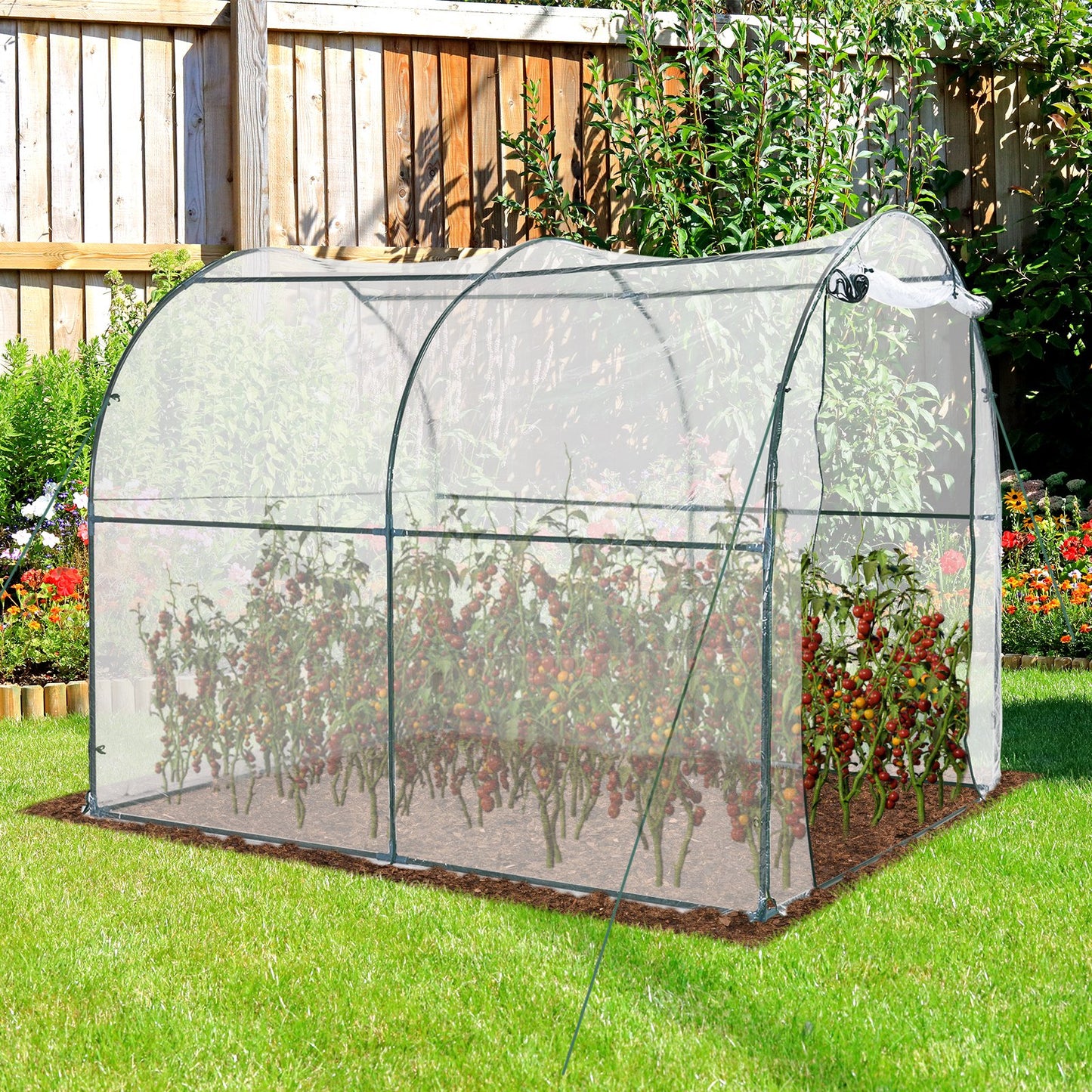 Outsunny 8'x6' Transparent Greenhouse Easy Set Up & Storage Metal/PVC | Aosom Canada