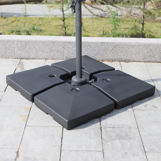 Outsunny Heavy Duty Square 4 Piece Offset Cantilever Umbrella Stand Weighted Base | Aosom Canada