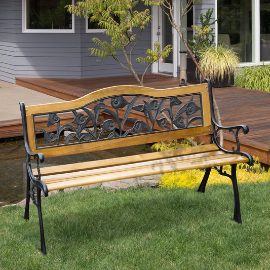 Outsunny 50" Iron Wood w/ FSC certificate Garden Teak | Aosom Canada